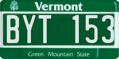 VT license plate BYT153