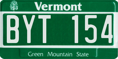 VT license plate BYT154