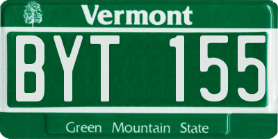 VT license plate BYT155
