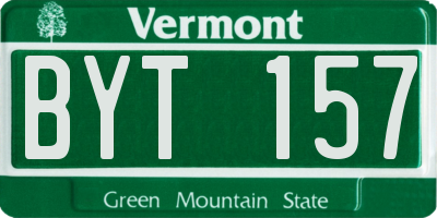 VT license plate BYT157