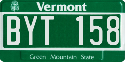 VT license plate BYT158
