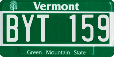 VT license plate BYT159