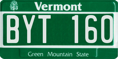 VT license plate BYT160