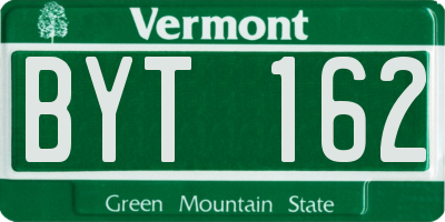 VT license plate BYT162