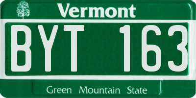 VT license plate BYT163