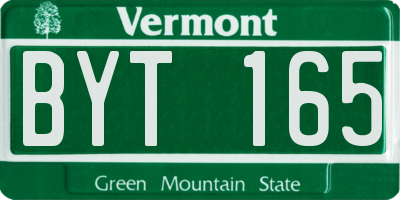 VT license plate BYT165