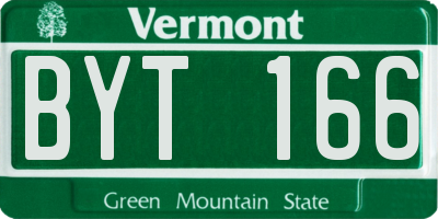 VT license plate BYT166