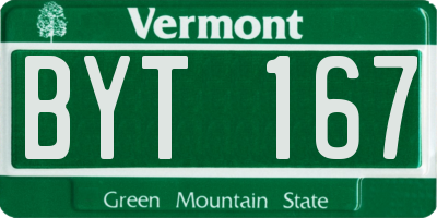 VT license plate BYT167