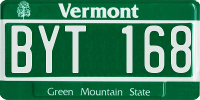 VT license plate BYT168