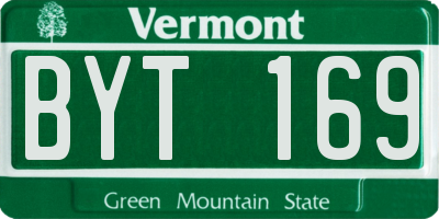 VT license plate BYT169
