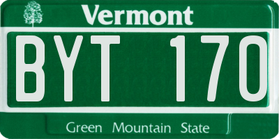VT license plate BYT170
