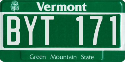 VT license plate BYT171
