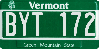 VT license plate BYT172