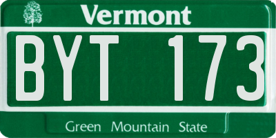 VT license plate BYT173