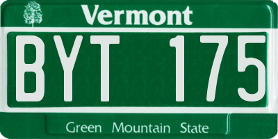 VT license plate BYT175