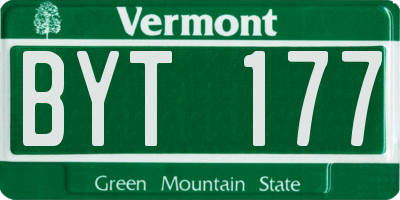 VT license plate BYT177