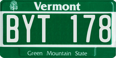 VT license plate BYT178