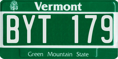 VT license plate BYT179