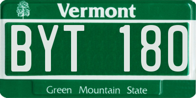 VT license plate BYT180