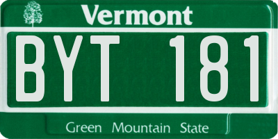 VT license plate BYT181