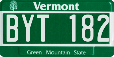 VT license plate BYT182