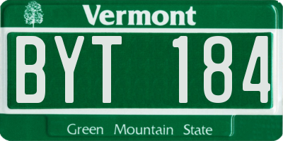 VT license plate BYT184