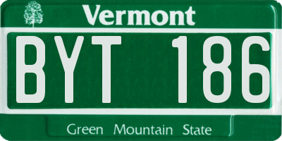 VT license plate BYT186