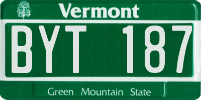 VT license plate BYT187