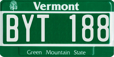 VT license plate BYT188