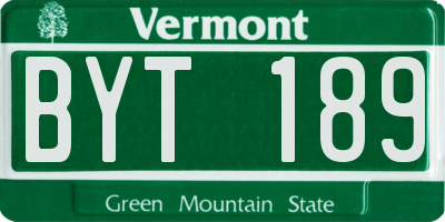 VT license plate BYT189