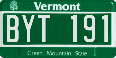 VT license plate BYT191