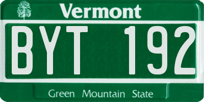 VT license plate BYT192