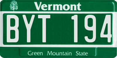 VT license plate BYT194