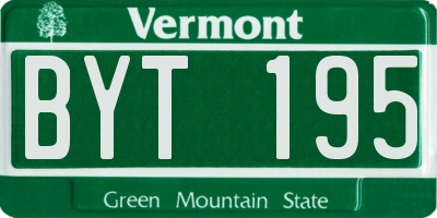VT license plate BYT195