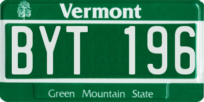 VT license plate BYT196
