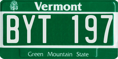 VT license plate BYT197