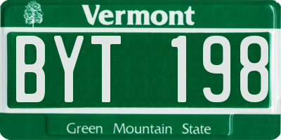 VT license plate BYT198