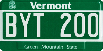 VT license plate BYT200