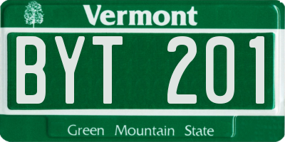 VT license plate BYT201