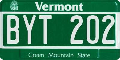 VT license plate BYT202