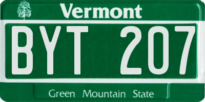 VT license plate BYT207
