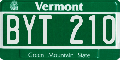 VT license plate BYT210