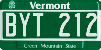 VT license plate BYT212