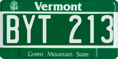 VT license plate BYT213