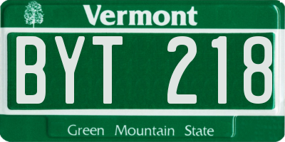 VT license plate BYT218
