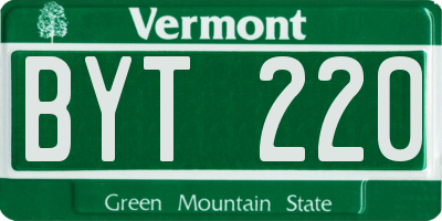 VT license plate BYT220