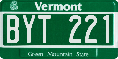 VT license plate BYT221