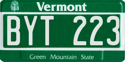 VT license plate BYT223