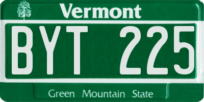 VT license plate BYT225