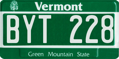 VT license plate BYT228
